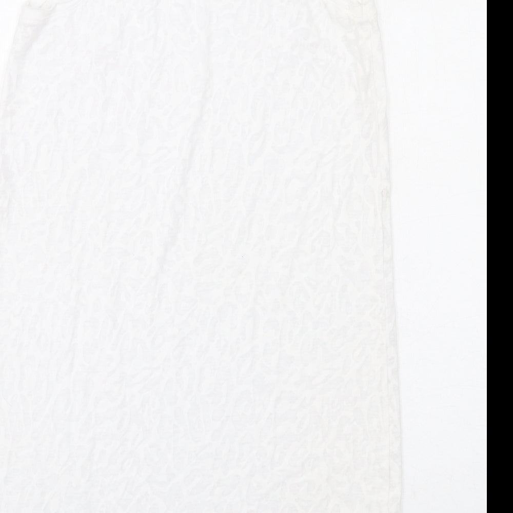 H&M Womens White Polyester Tank Dress Size S Round Neck Pullover