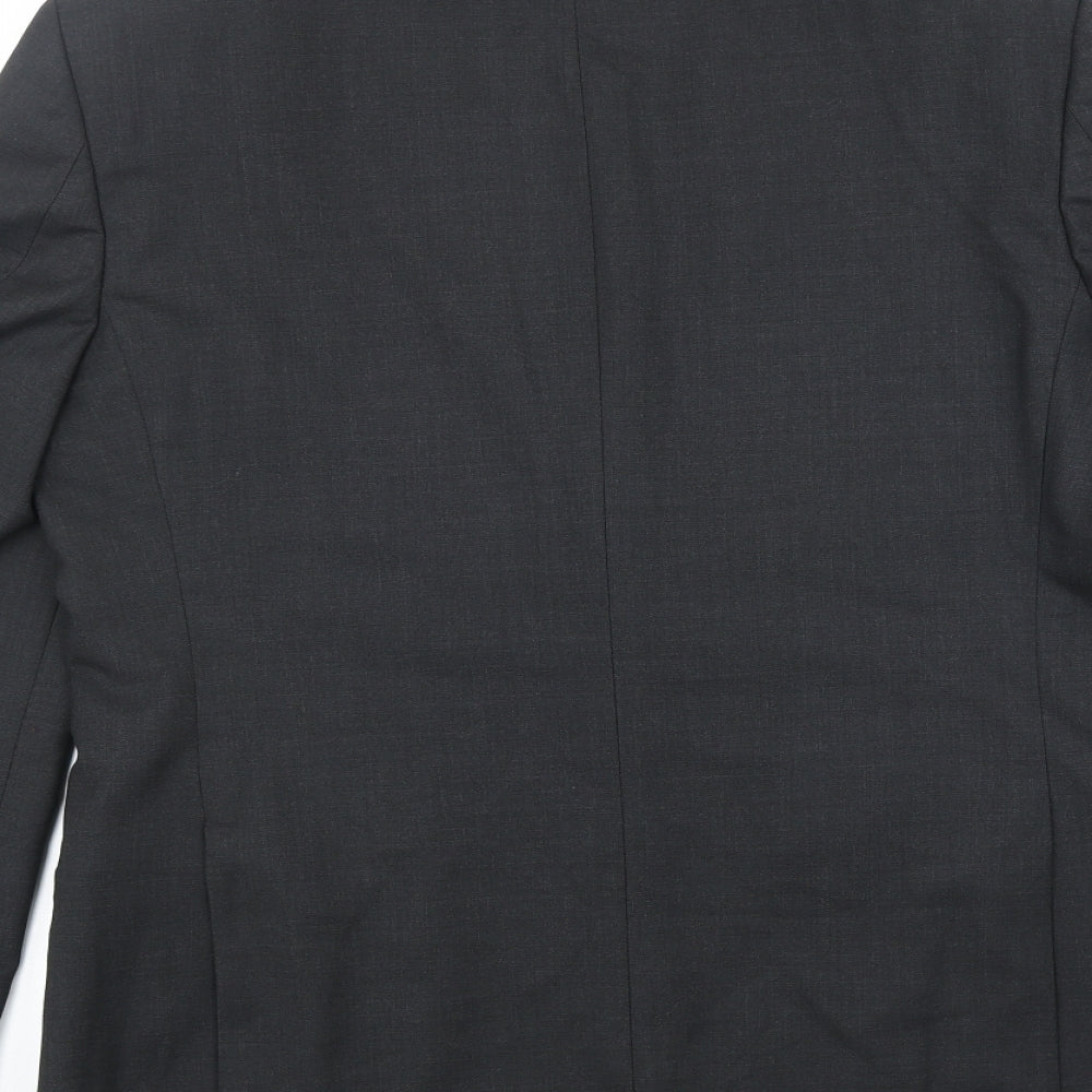 Simon Carter Mens Black Polyester Jacket Suit Jacket Size M Regular