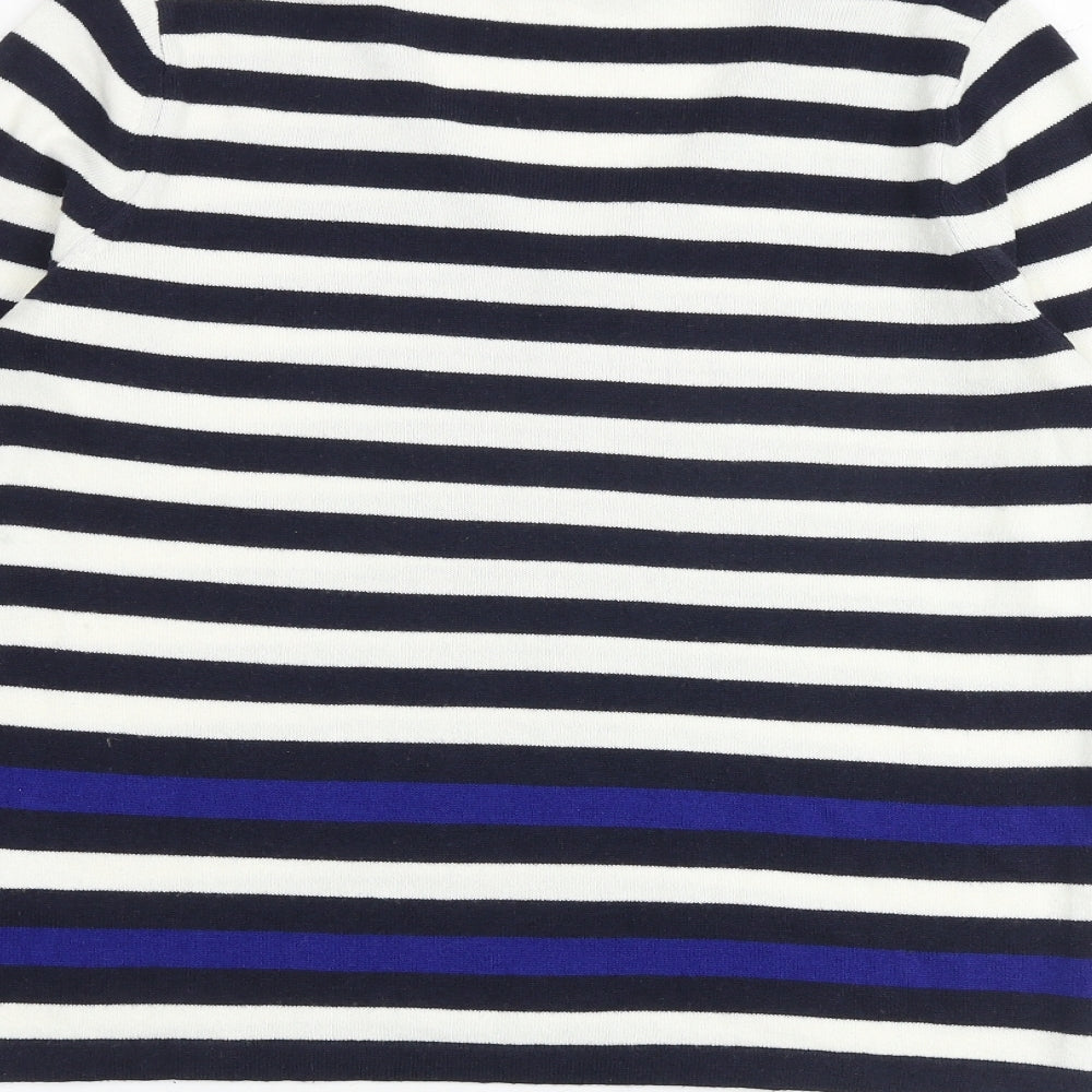 Marks & Spencer Womens Multicoloured V-Neck Striped Acrylic Pullover Jumper Size 14