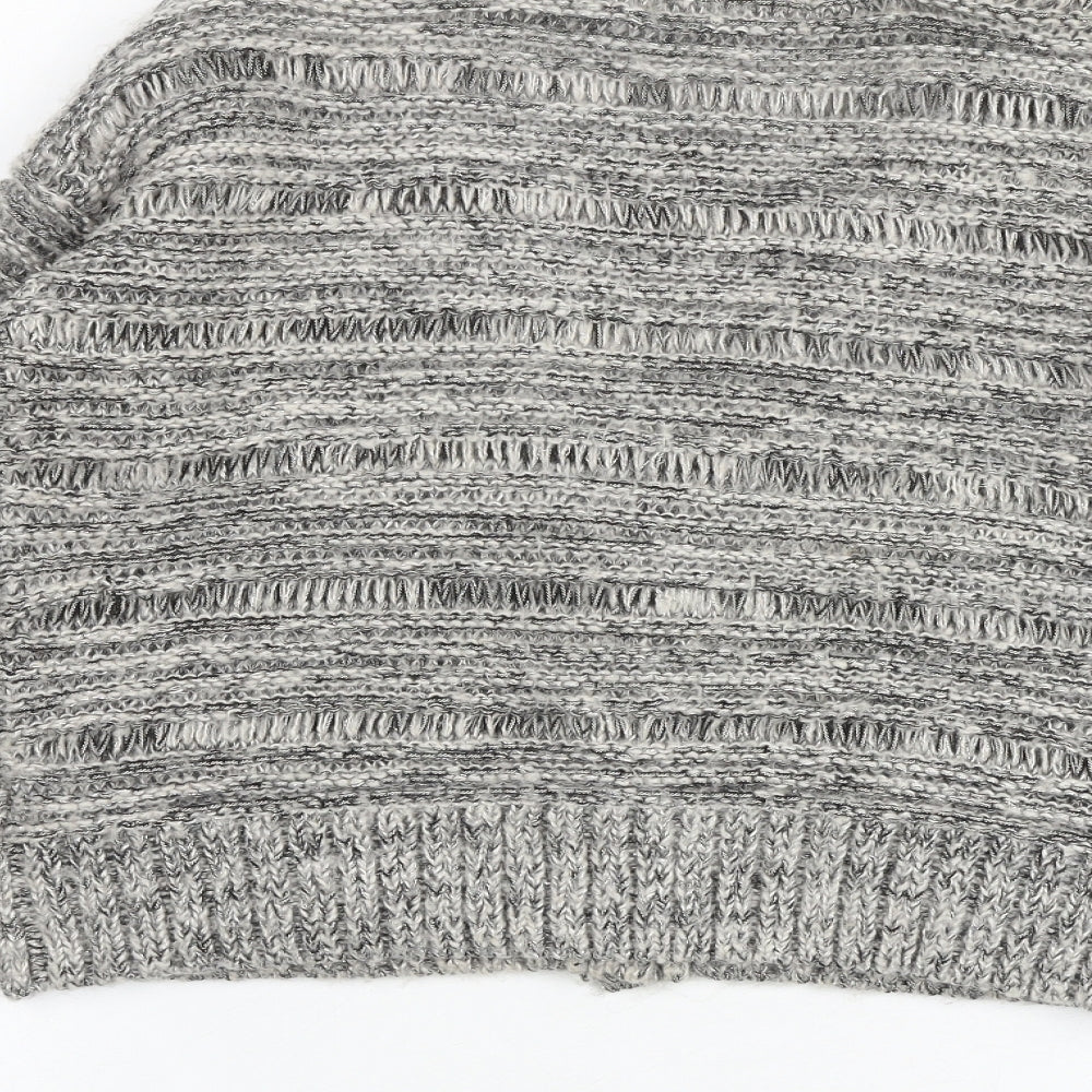 Limited Collection Womens Grey V-Neck Acrylic Cardigan Jumper Size 6