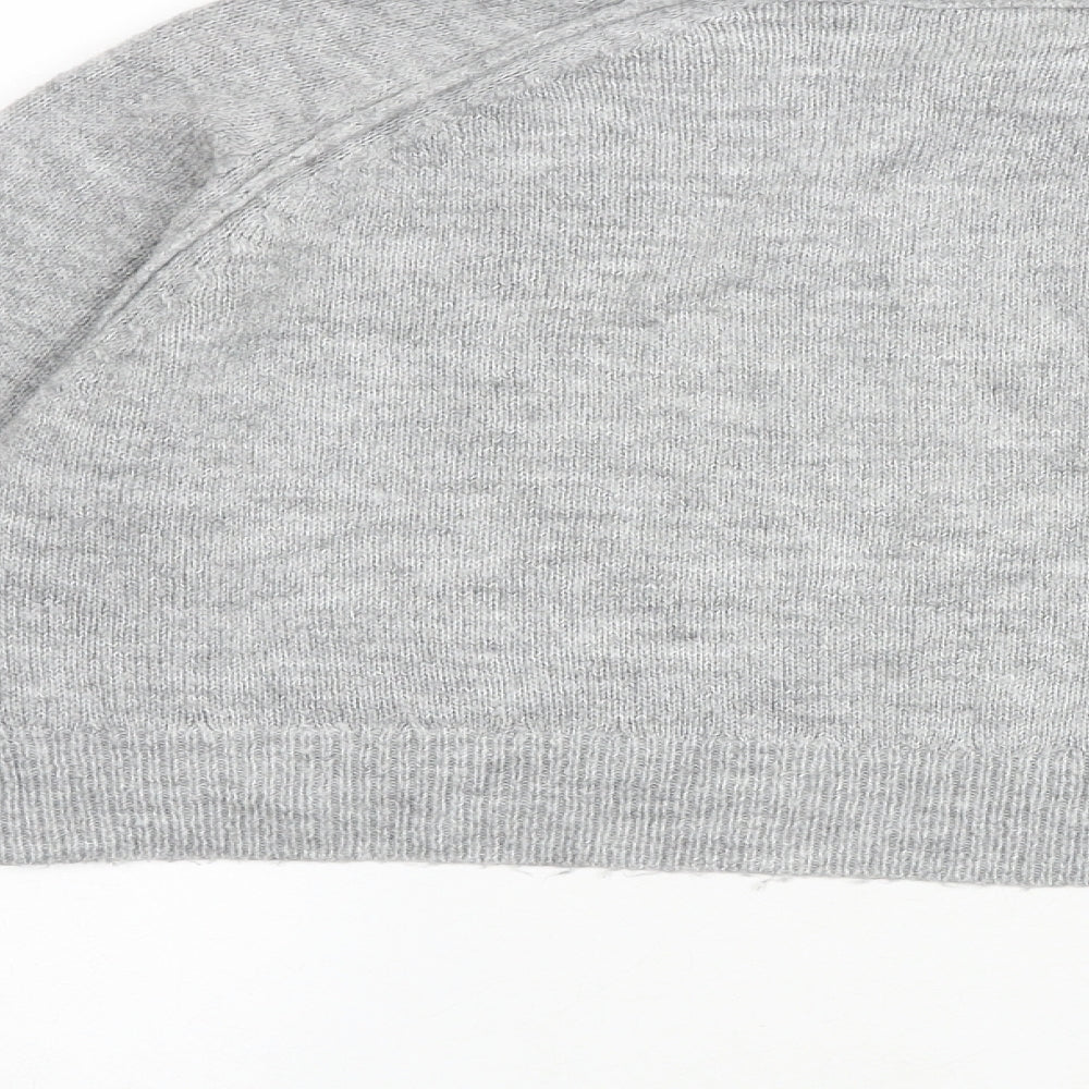 Topshop Womens Grey Round Neck Acrylic Pullover Jumper Size S