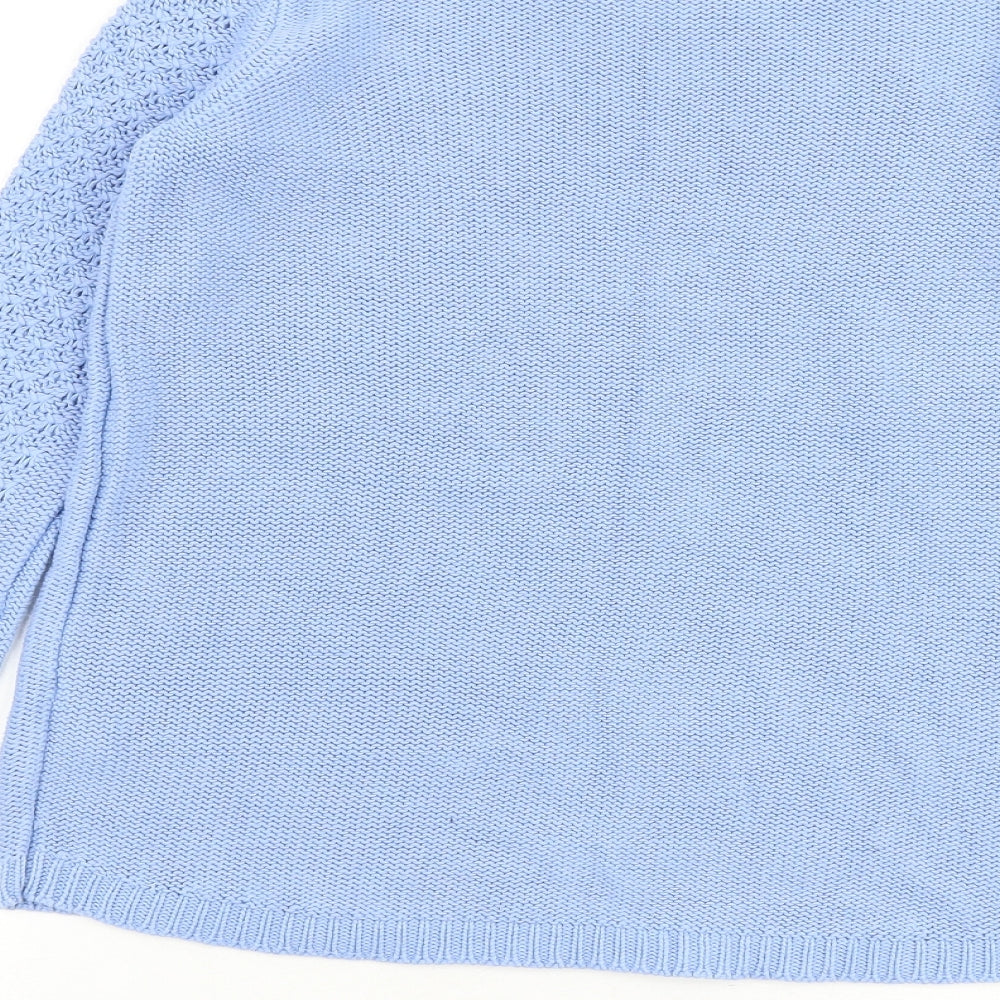 Oasis Womens Blue Boat Neck Acrylic Pullover Jumper Size S