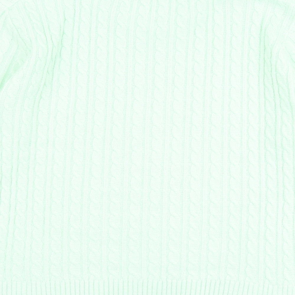 Pure & Natural Womens Green Round Neck Acrylic Pullover Jumper Size M - Size M-L
