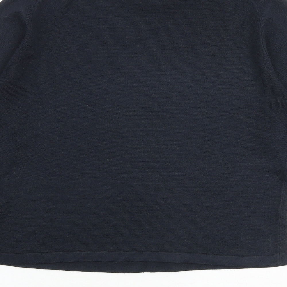 Marks & Spencer Womens Blue Mock Neck Acrylic Pullover Jumper Size 14