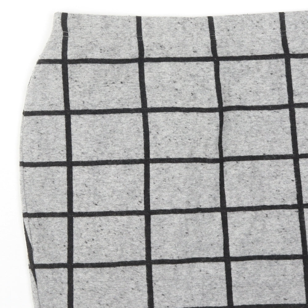 Select Womens Grey Check Polyester Straight & Pencil Skirt Size 8