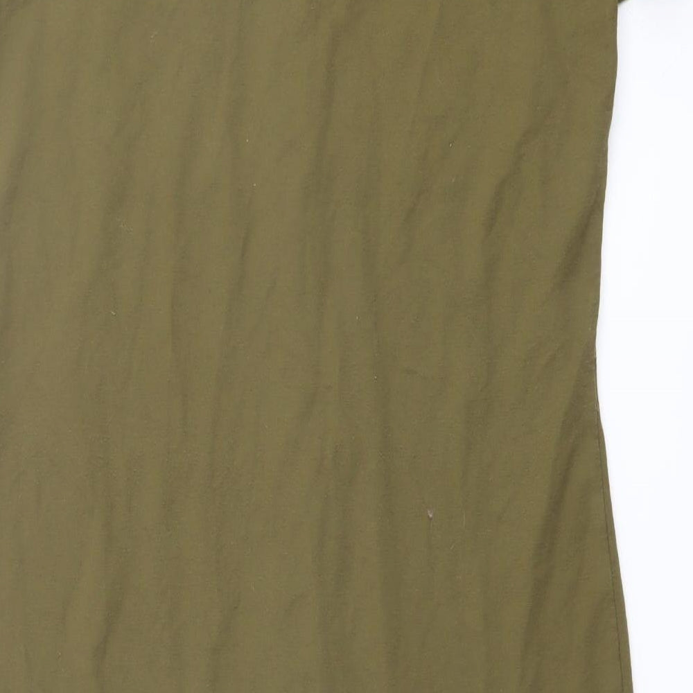 VILA Womens Green Viscose Shirt Dress Size XS Collared Snap