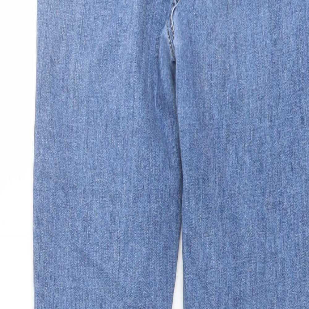 Marks & Spencer Womens Blue Cotton Skinny Jeans Size 8 L25 in Regular Button