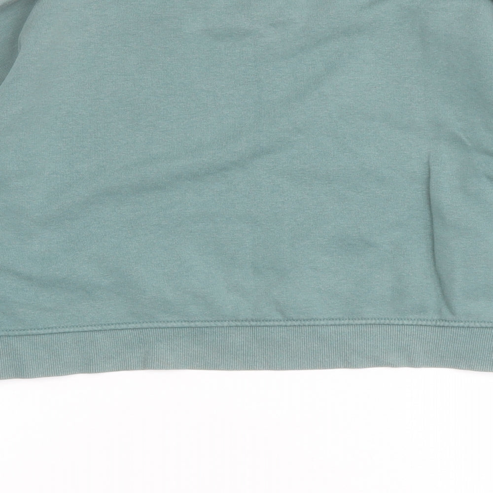 Zara Womens Green Cotton Pullover Sweatshirt Size S Pullover