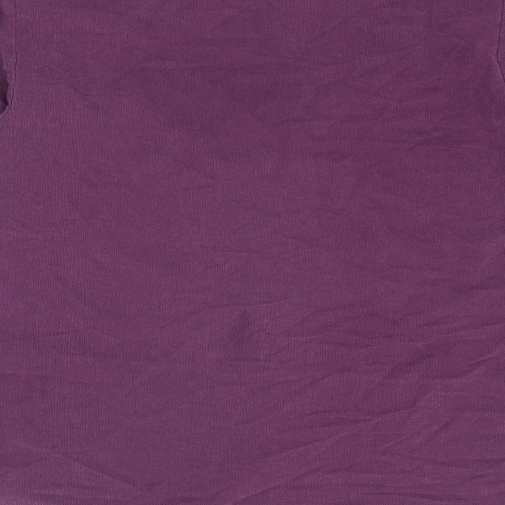 Holmewood Womens Purple Polyamide Basic Button-Up Size 16 Collared