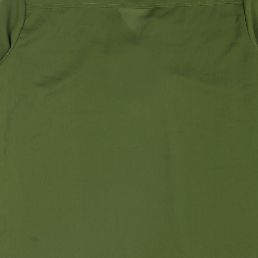 ACEVOG Womens Green Polyester Basic Blouse Size L Round Neck