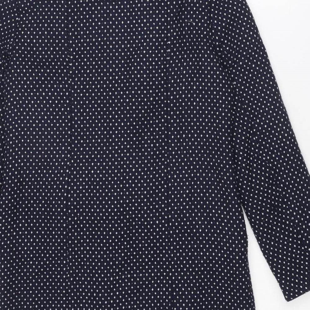 La Redoute Womens Blue Polka Dot Rain Coat Coat Size 10 Zip