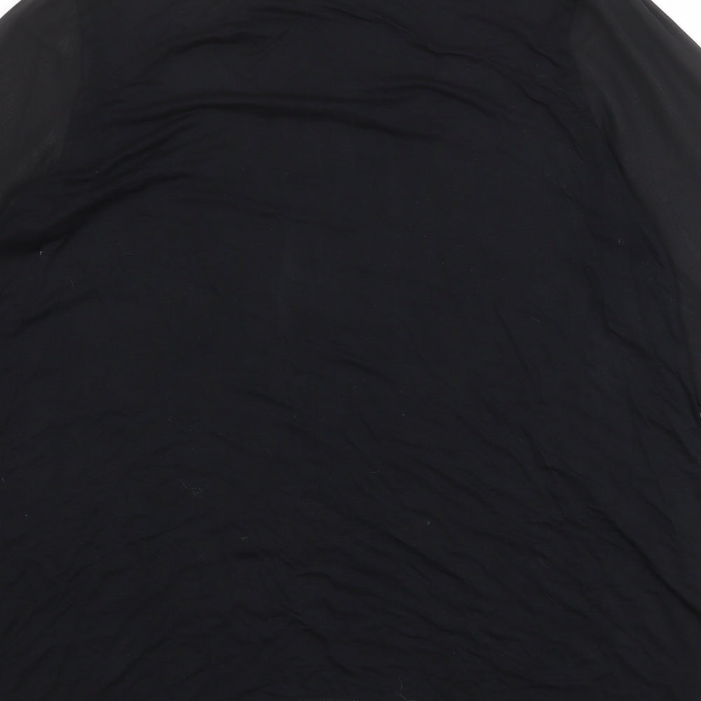 Marks & Spencer Womens Black Viscose Basic Blouse Size 16 Round Neck