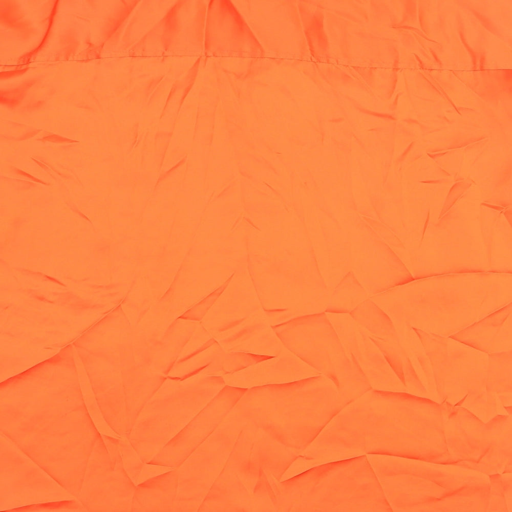 H&M Womens Orange Polyester Basic Button-Up Size S Collared