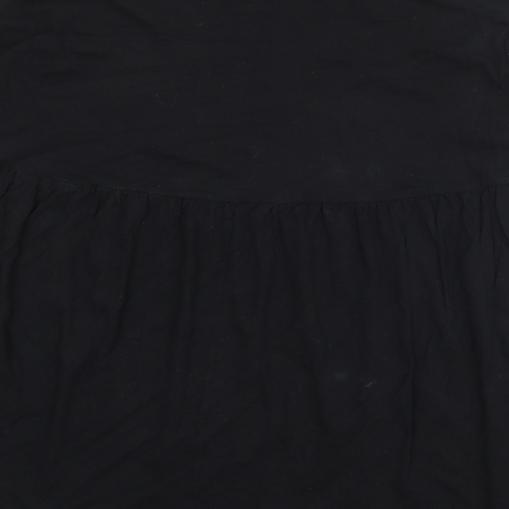 ASOS Womens Black 100% Cotton T-Shirt Dress Size 6 Crew Neck Pullover