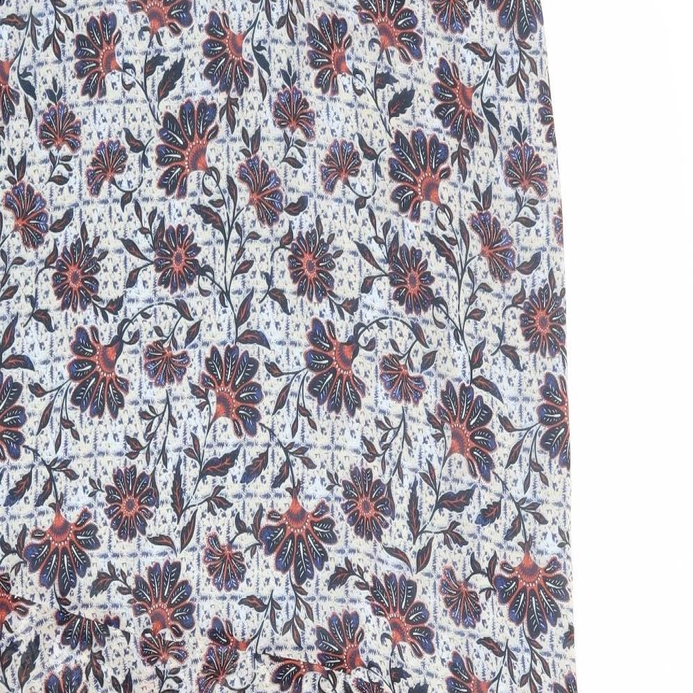 Pepe Jeans Womens Multicoloured Floral Polyester Tank Dress Size XL V-Neck Zip
