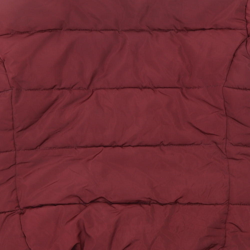 Topshop Womens Red Puffer Jacket Jacket Size 10 Zip