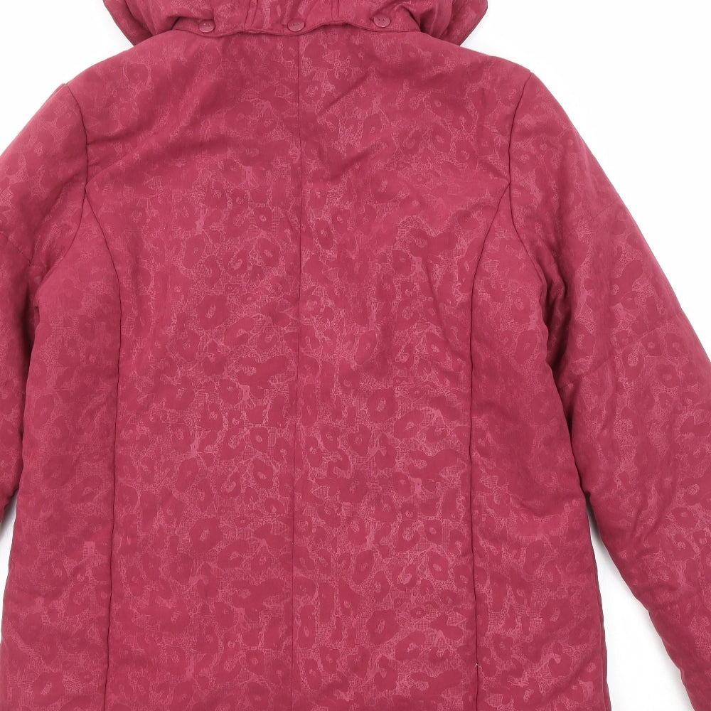 First Avenue Womens Pink Animal Print Jacket Size 12 Zip