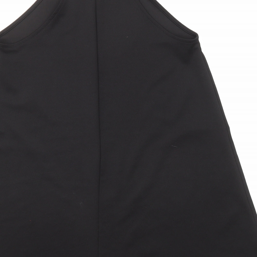 Zara Womens Black Polyester Trapeze & Swing Size S Round Neck Pullover