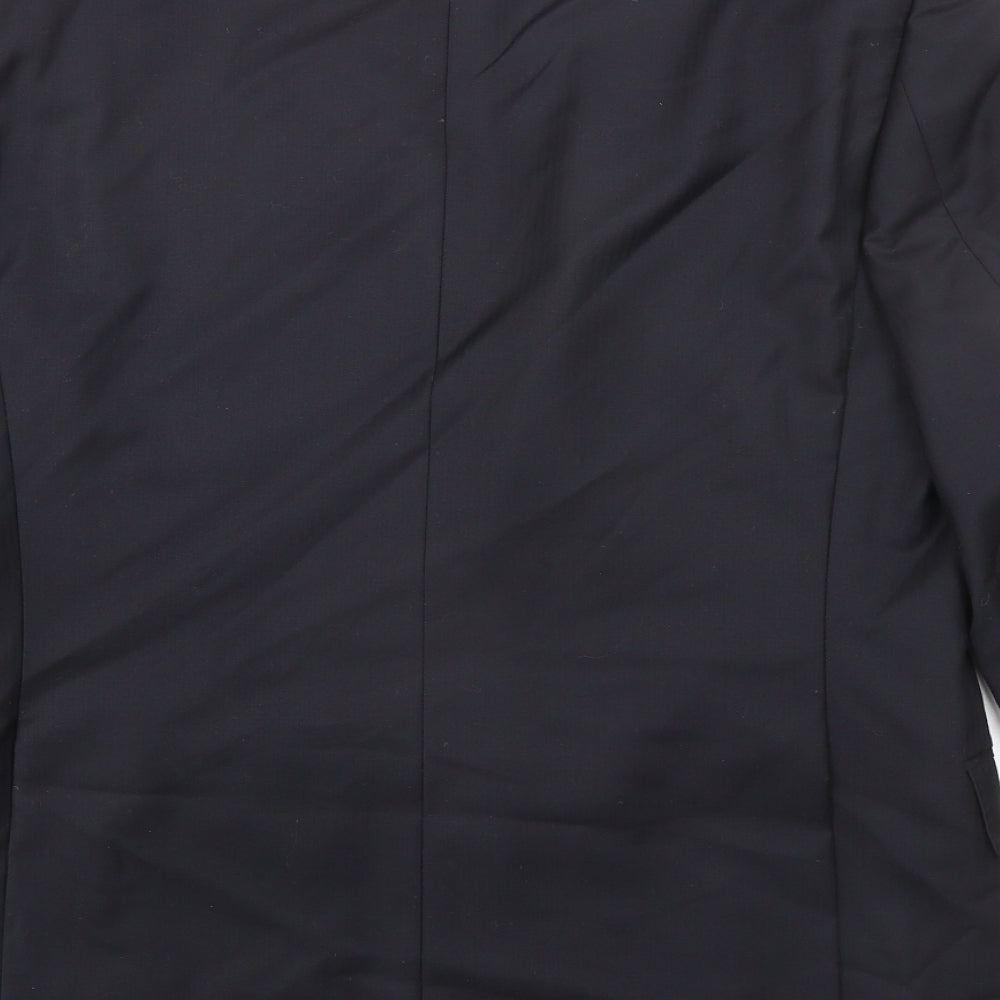 Brand and care label for Autograph men’s black wool jacket suit jacket, size 38, regular