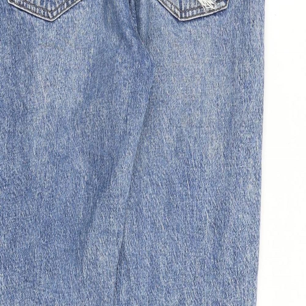 Denim & Co. Womens Blue Cotton Mom Jeans Size 10 Regular Zip