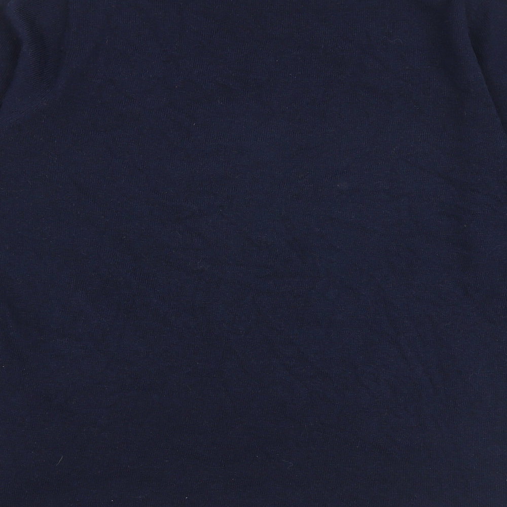 M&Co Womens Blue Round Neck Floral Polyester Pullover Jumper Size 10 - Flower Print