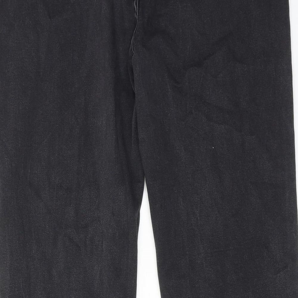 Marks & Spencer Womens Black Cotton Straight Jeans Size 36 in Regular Zip