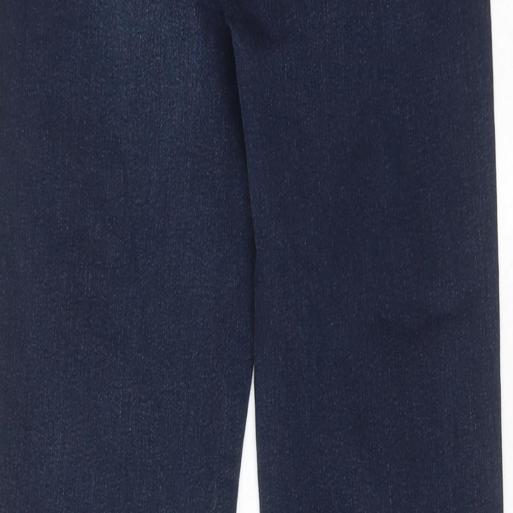 Marks & Spencer Womens Blue Cotton Skinny Jeans Size 6 Regular Zip