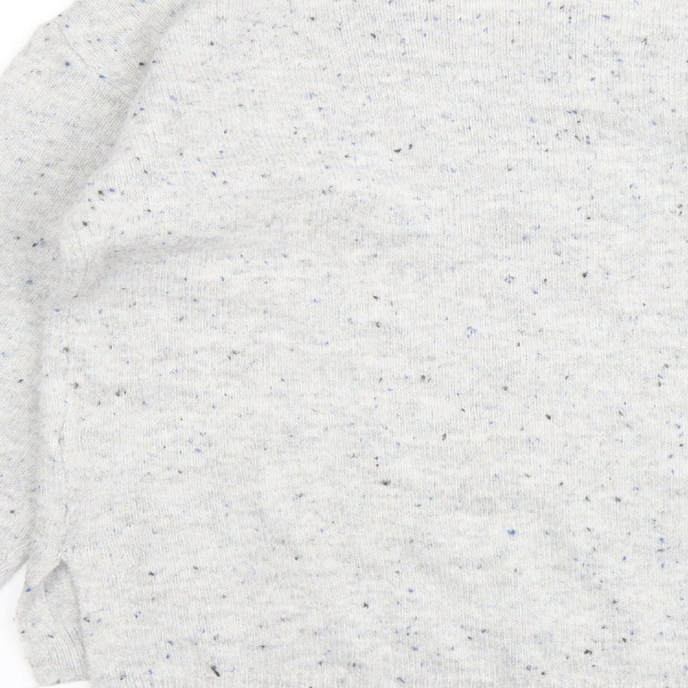 Marks & Spencer Womens Grey V-Neck Acrylic Pullover Jumper Size XS