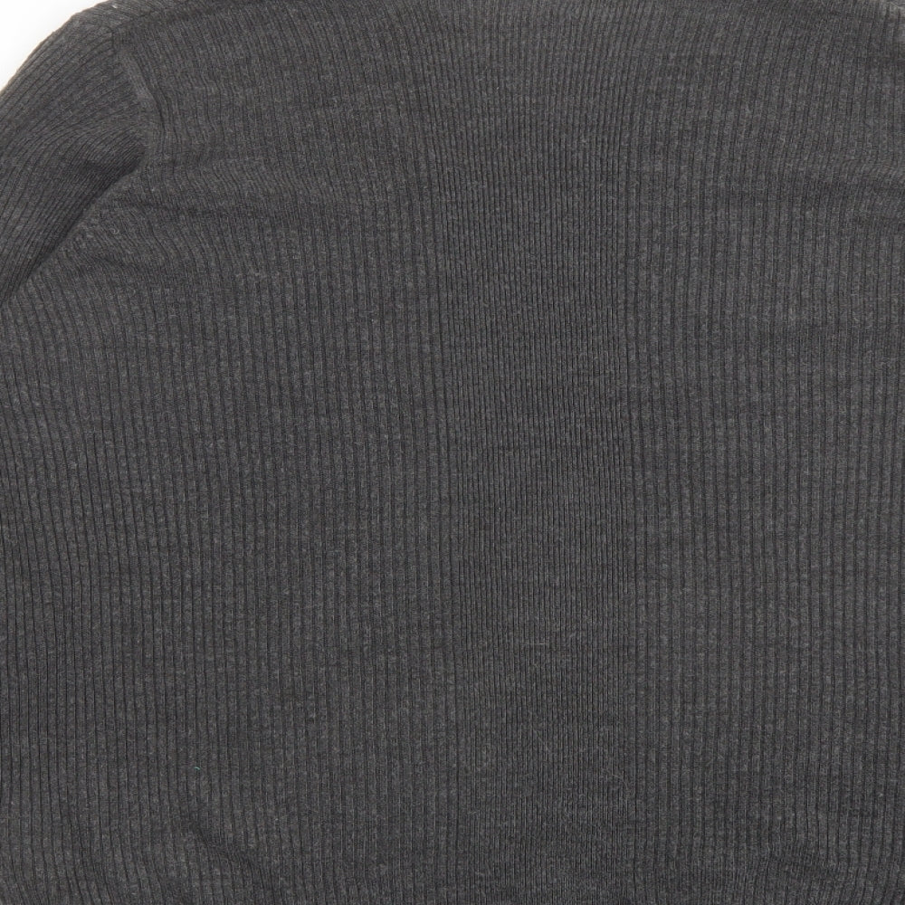 Marks & Spencer Womens Grey V-Neck Acrylic Pullover Jumper Size 18