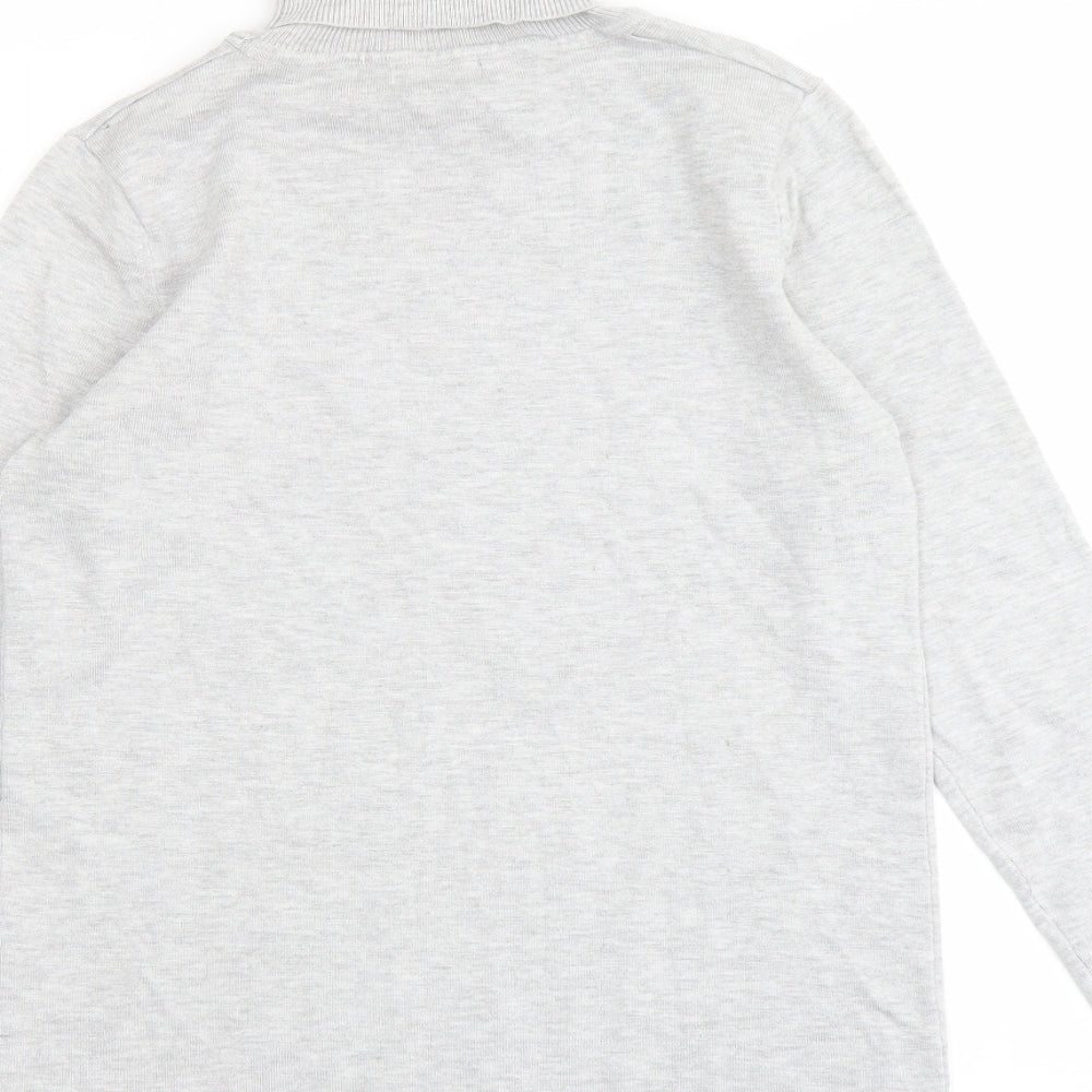M&Co Womens Grey Roll Neck Viscose Pullover Jumper Size 10
