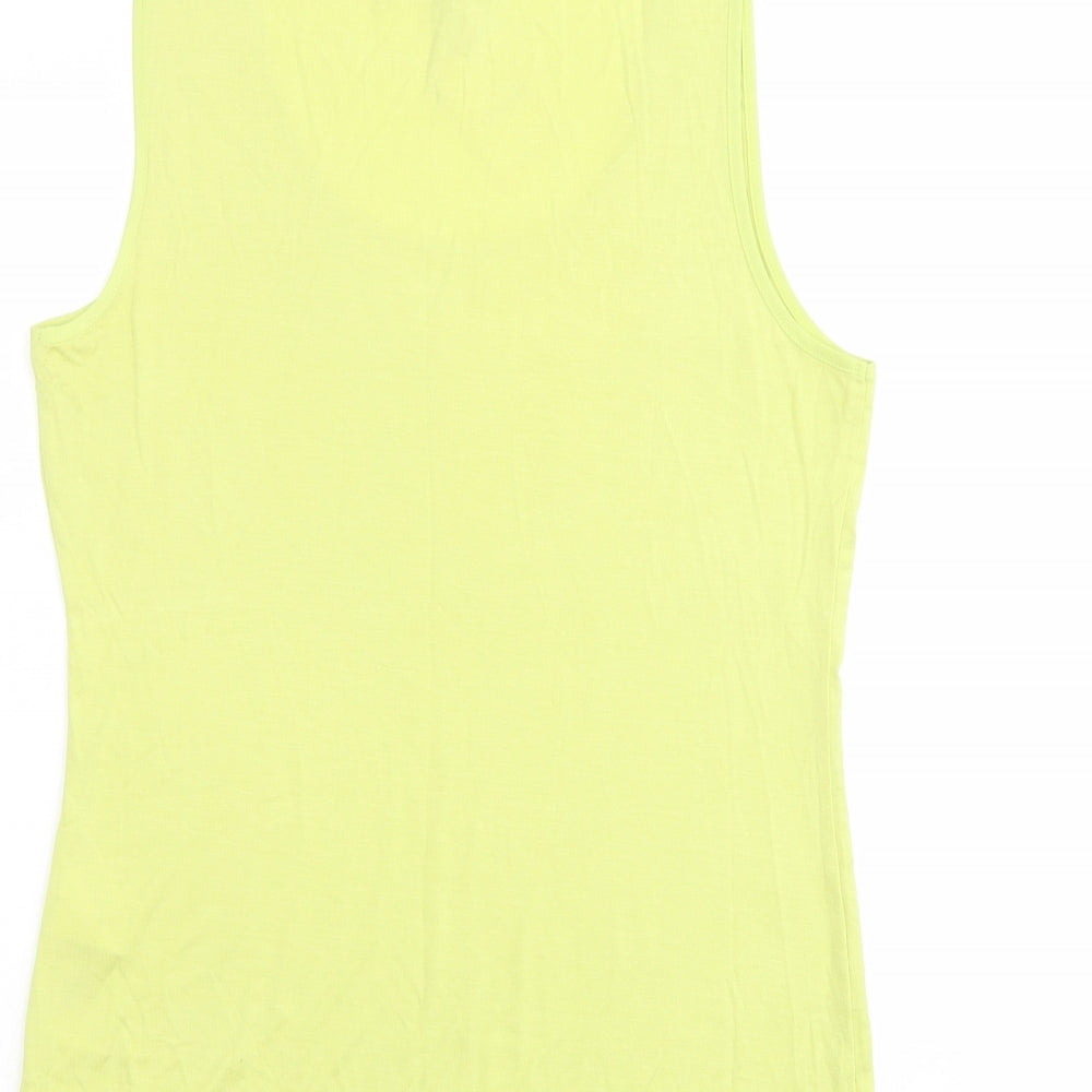 Oasis Womens Green Viscose Basic Tank Size M Scoop Neck