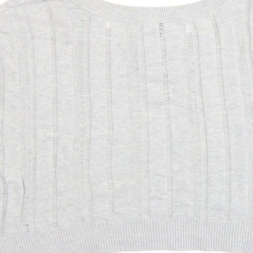 Woolworths Womens Grey Round Neck Cotton Pullover Jumper Size L