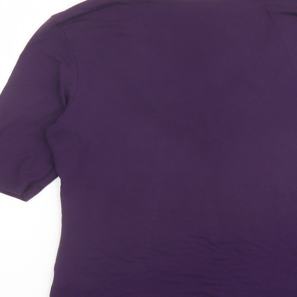 Marks & Spencer Womens Purple V-Neck Viscose Pullover Jumper Size 12