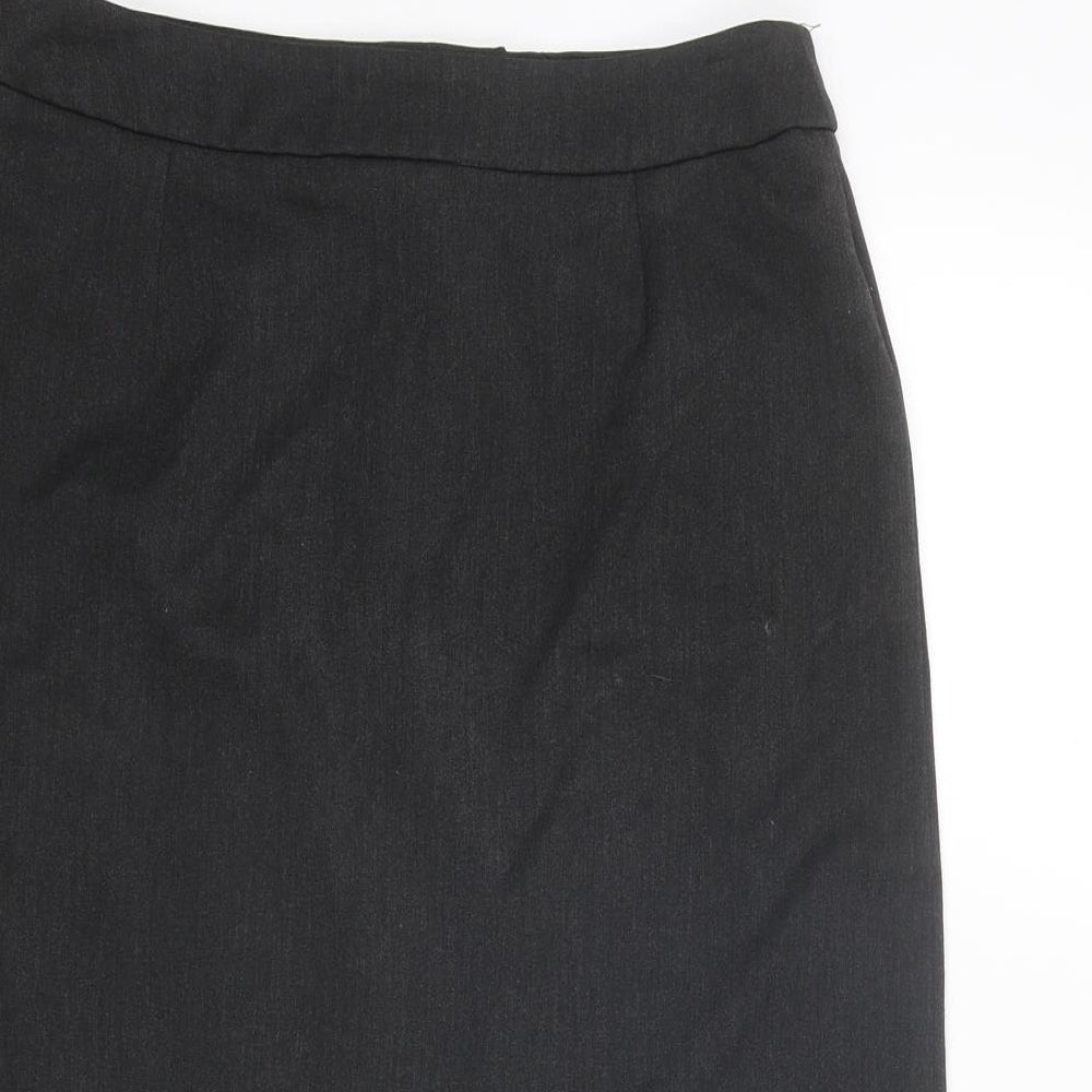 Warehouse Womens Grey Polyester A-Line Skirt Size 10 Zip