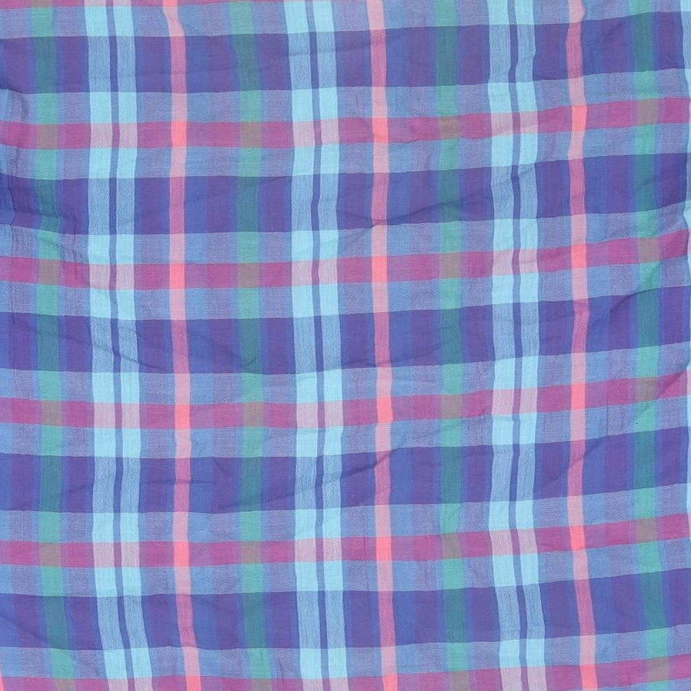 BHS Womens Multicoloured Plaid Polyester Basic Button-Up Size 14 Collared