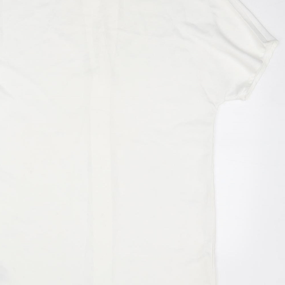 VERO MODA Womens White Polyester Shirt Dress Size M Collared Button