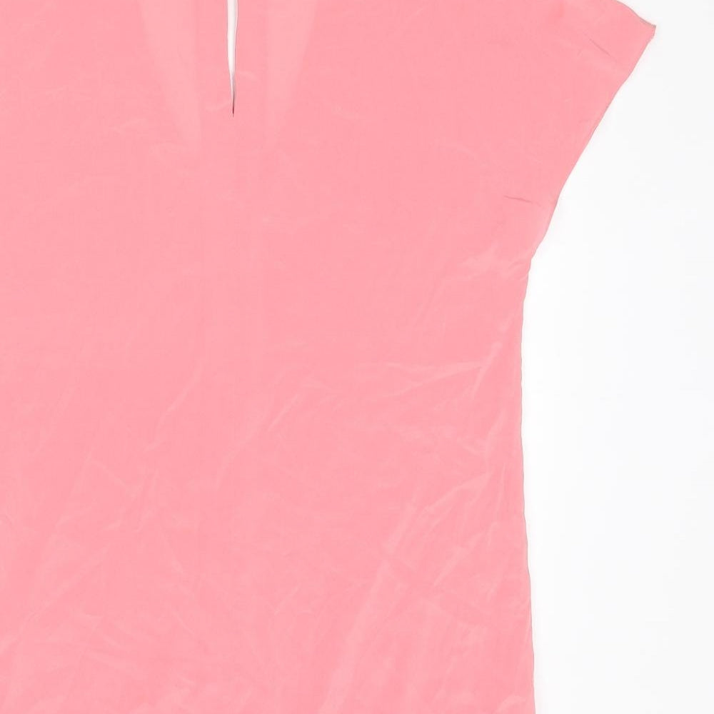BOSS Womens Pink Silk Basic Blouse Size 6 Scoop Neck