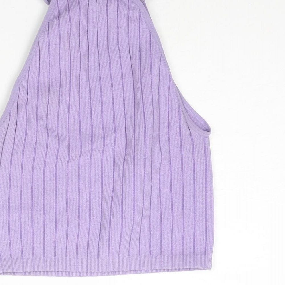 Zara Womens Purple Polyester Basic Tank Size XS Halter