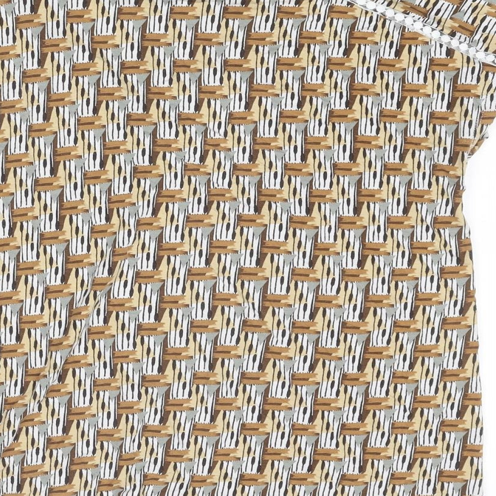 NEXT Womens Multicoloured Geometric Viscose Basic Blouse Size 12 V-Neck