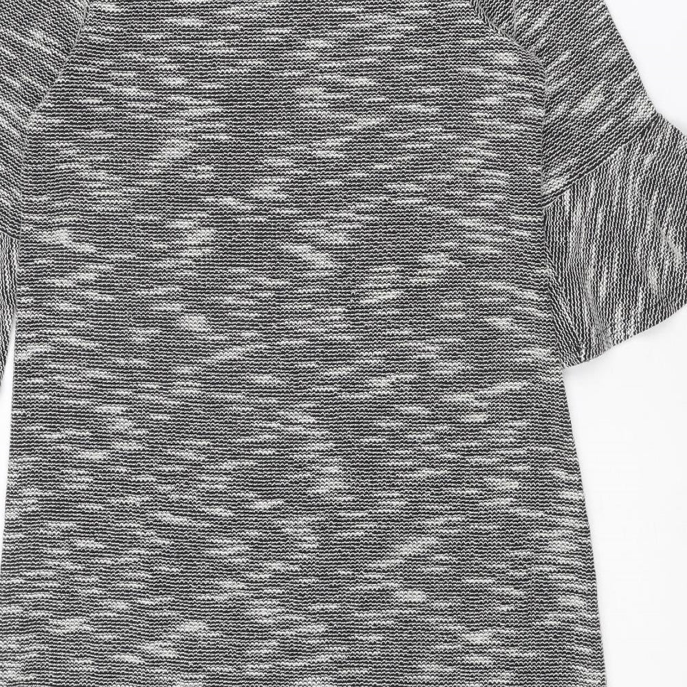 River Island Womens Grey Geometric Polyester A-Line Size 10 Round Neck Pullover