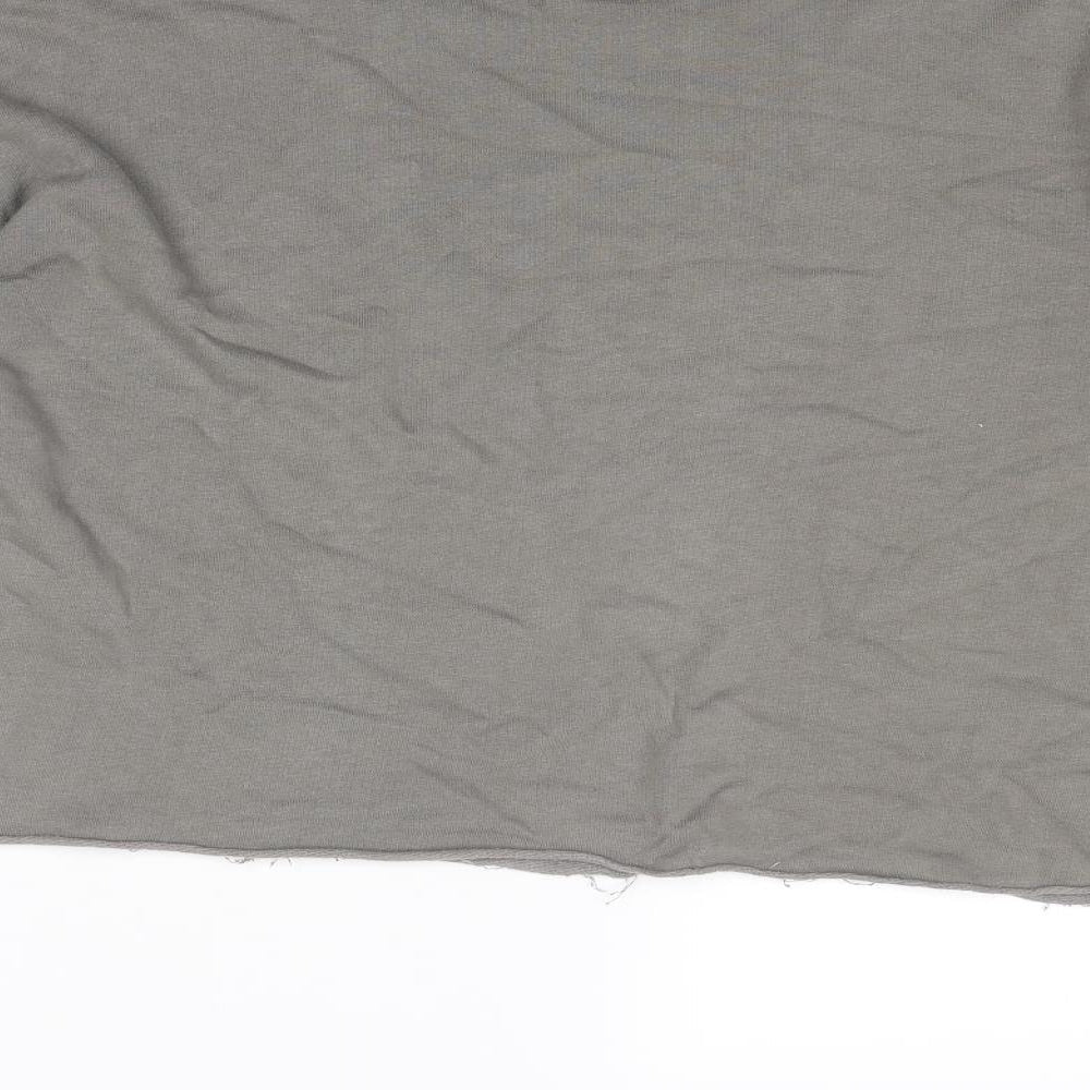 Topshop Womens Grey Cotton Pullover Sweatshirt Size 8 Pullover - Distressed look
