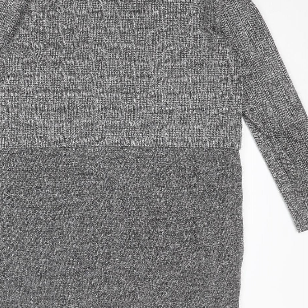 Miss Selfridge Womens Grey Plaid Overcoat Coat Size 10