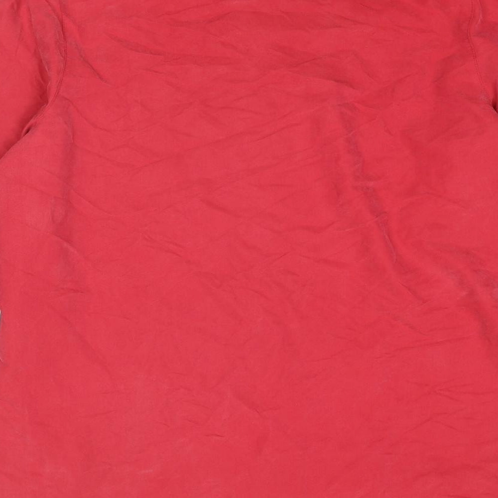 Design Essentials Womens Red Polyester Basic Button-Up Size 14 Collared