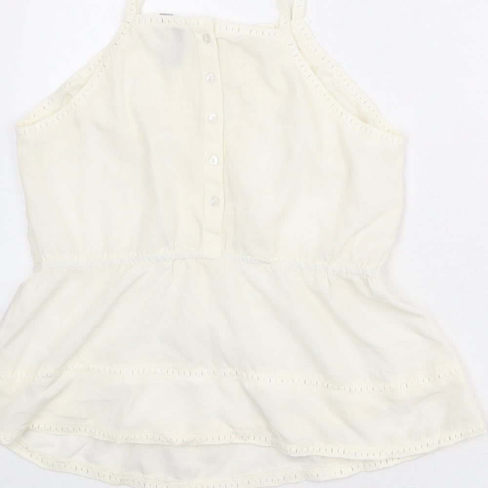 ASOS Womens Ivory Polyester Basic Tank Size 12 Square Neck