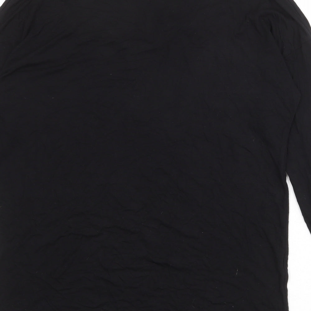 New Look Womens Black Polyester Basic Blouse Size 10 V-Neck