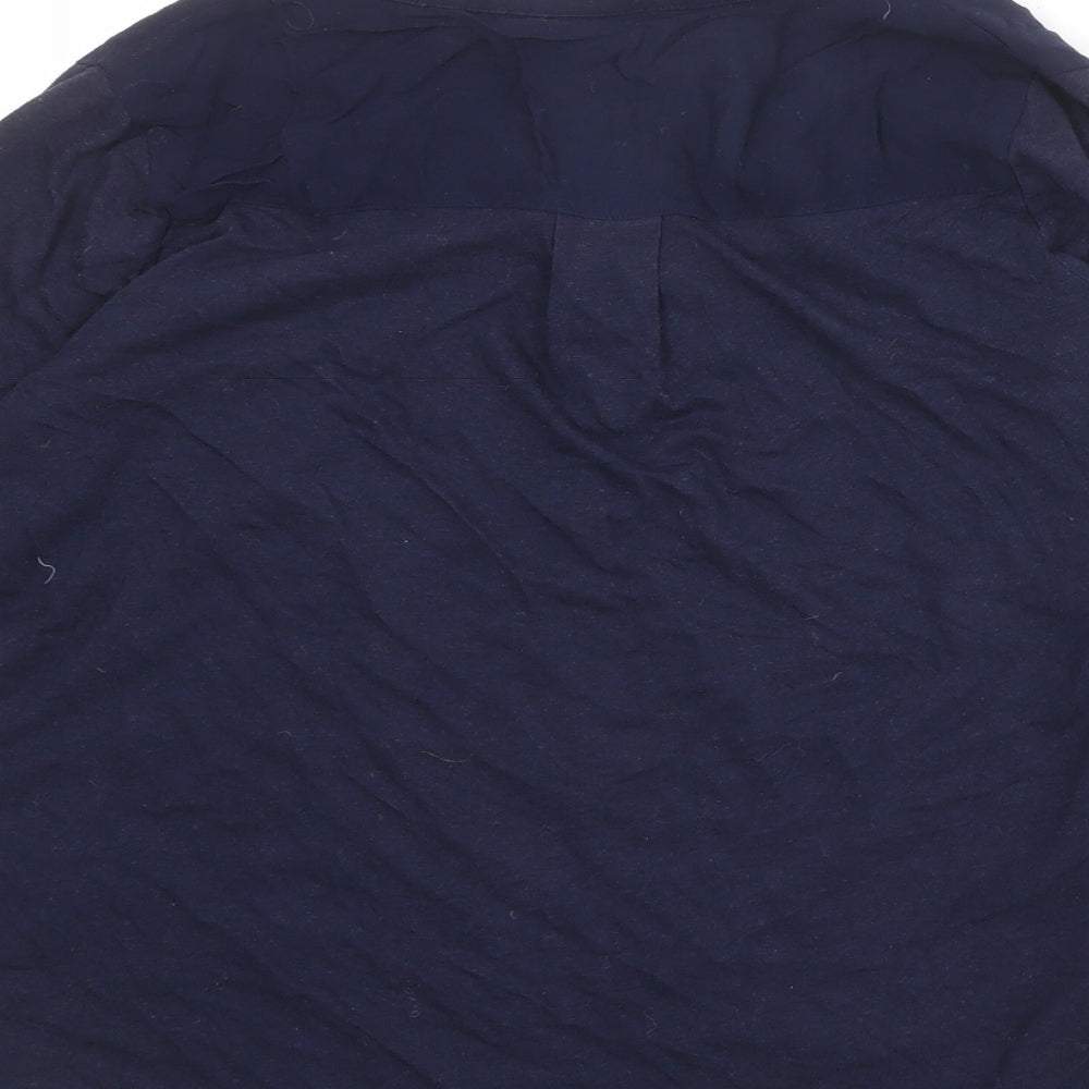 Merona Womens Blue Viscose Basic Blouse Size XS Round Neck