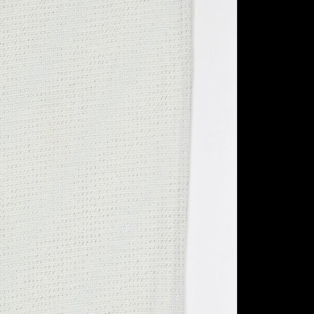 Topshop Womens Ivory Geometric Nylon A-Line Skirt Size 6