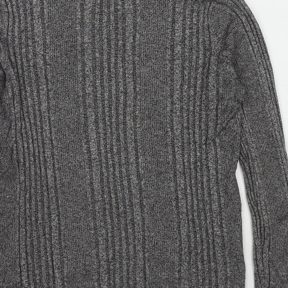 Marks & Spencer Womens Grey Boat Neck Viscose Pullover Jumper Size 10