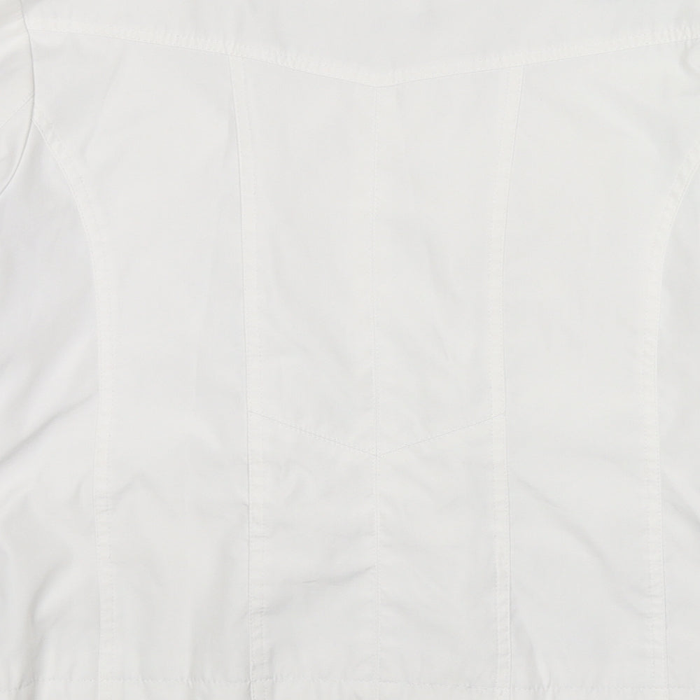 Eleganze Womens White Jacket Size 12 Zip