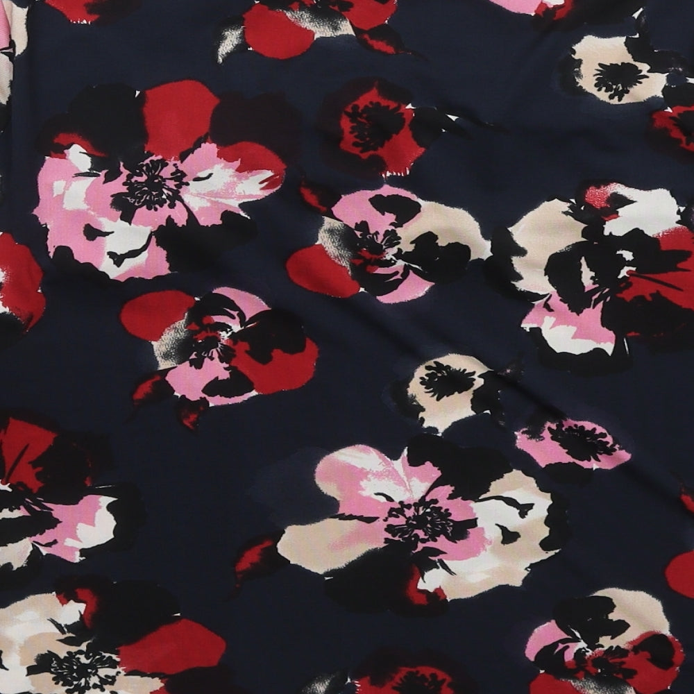 Country Casuals Womens Multicoloured Floral Polyester Basic Blouse Size L Round Neck